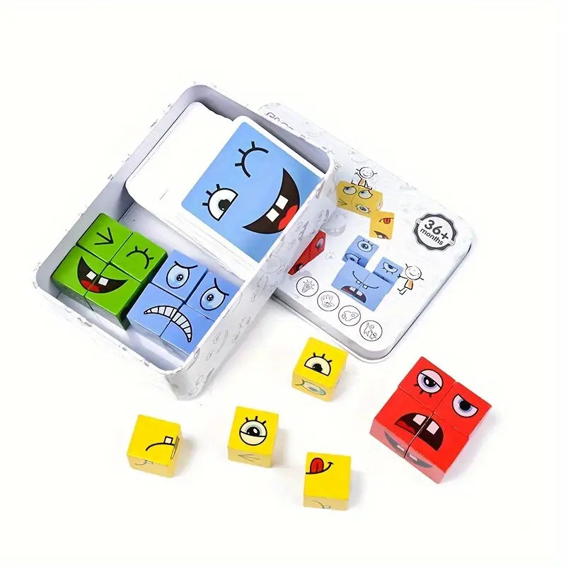 Face-Matching Wooden Puzzle for Kids