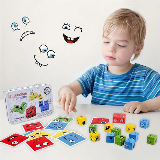 Face-Matching Wooden Puzzle for Kids