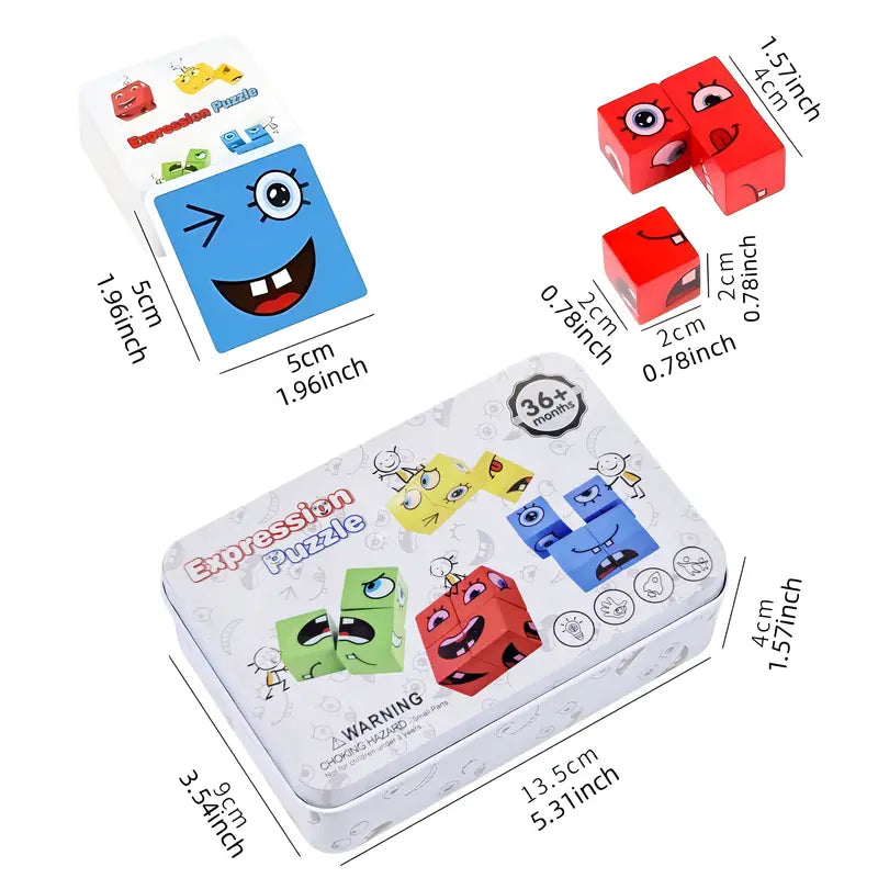 Face-Matching Wooden Puzzle for Kids